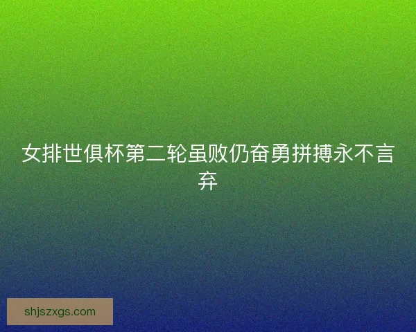 女排世俱杯第二轮虽败仍奋勇拼搏永不言弃